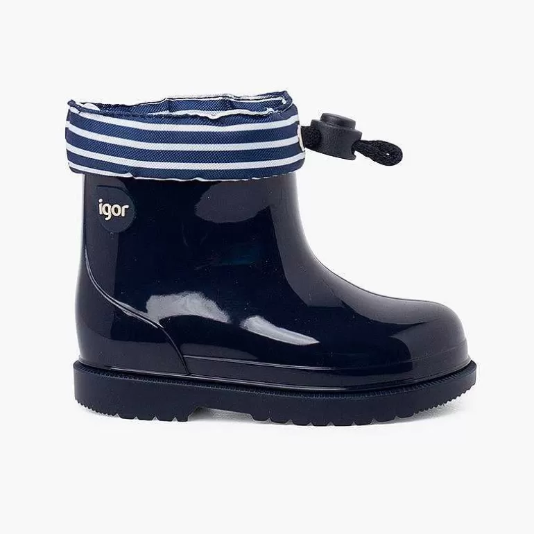 Best Sale Adjustable Rain Boots With Striped Collar Girls Wellies