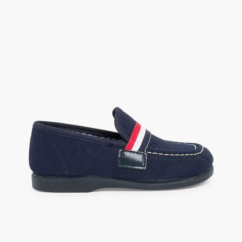 Outlet Boys Flag Style Canvas Loafers Boys Moccasins And Loafers