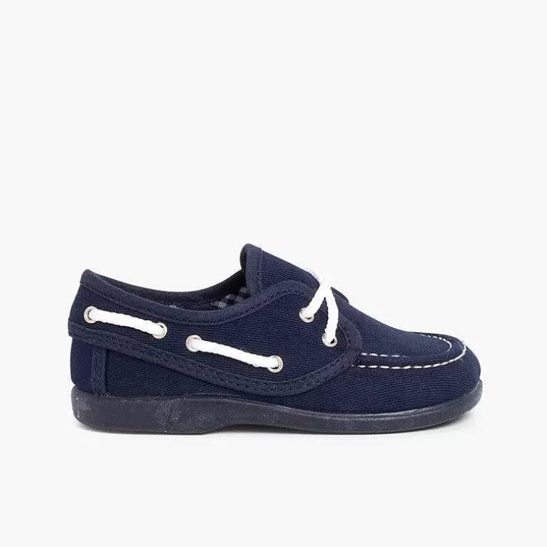 Clearance Boys Lace-Up Canvas Boat Shoes Boys Boat Shoes