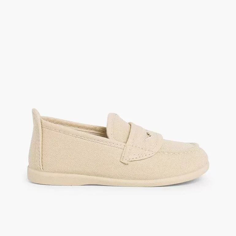 Hot Boys Plain Canvas Loafers Boys Moccasins And Loafers