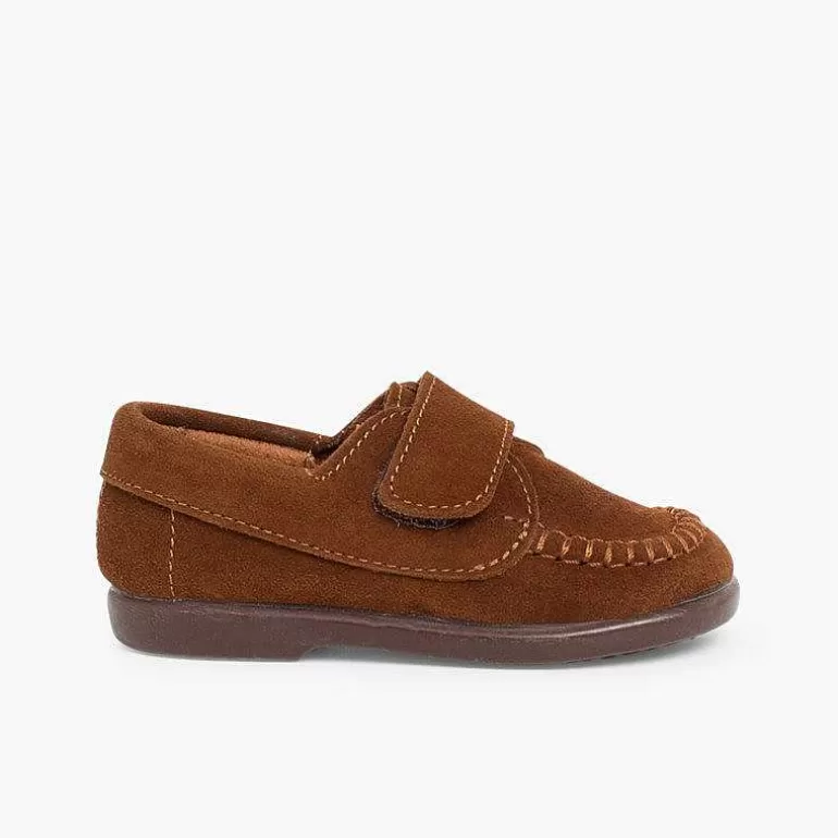 Best Boys Riptape Suede Loafers Boys Moccasins And Loafers