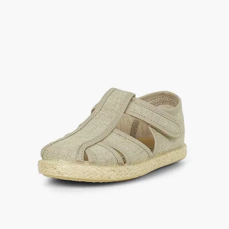 Flash Sale Canvas And Jute T-Bar Sandals With Openings Boys T-Bar Shoes