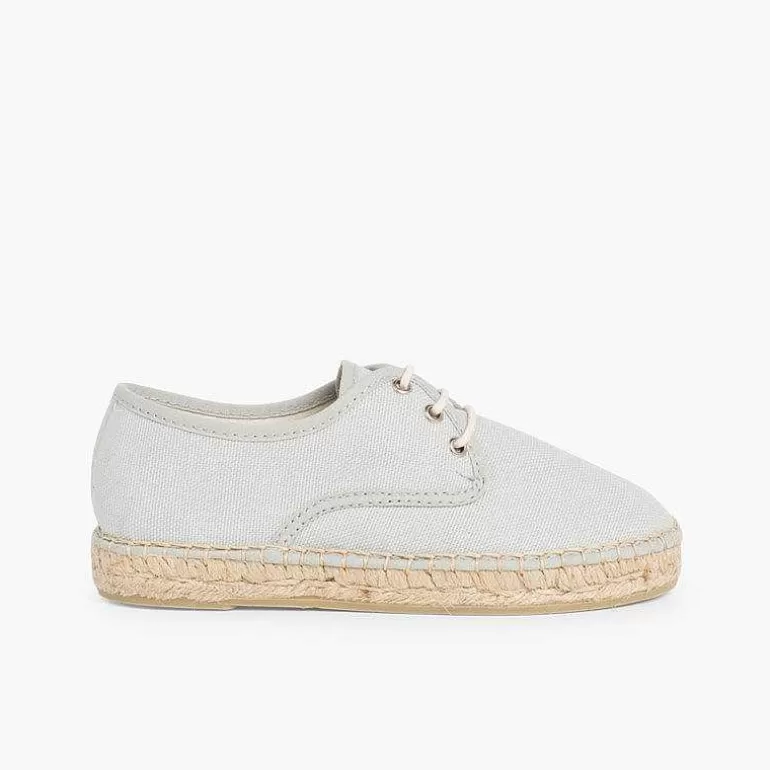 Outlet Canvas Bluchers With Rope Sole Women Brogues And Bluchers