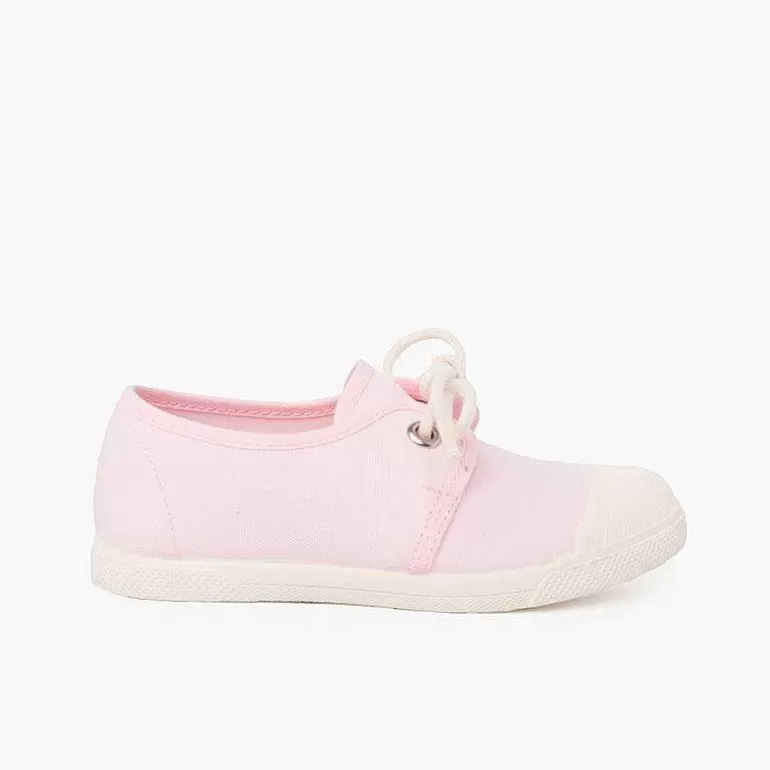 Sale Canvas Casual Trainers With Rubber Toe Cap Girls Trainers