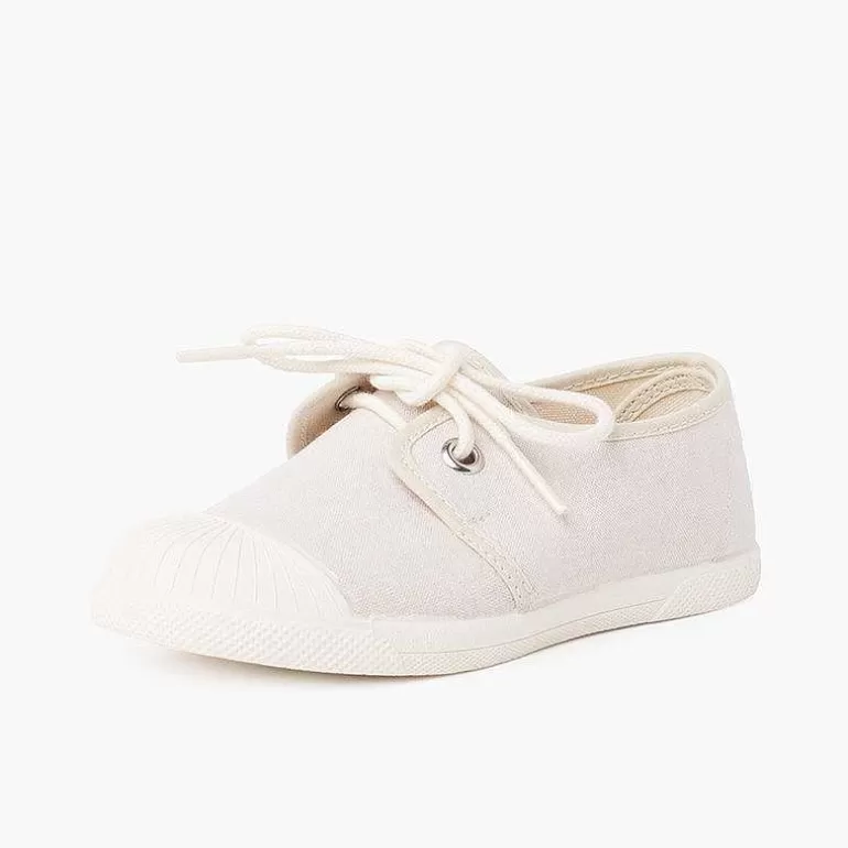 Sale Canvas Casual Trainers With Rubber Toe Cap Girls Trainers