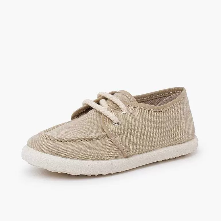 Cheap Canvas Organic Boat Shoes White Sole Boys Communion Shoes