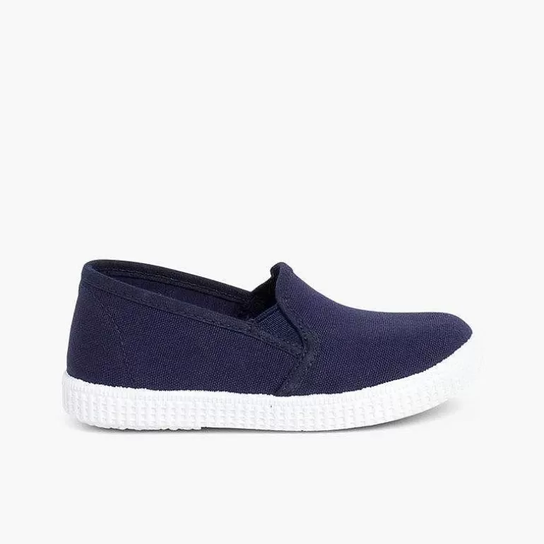 New Canvas Plimsoll With Elastic Girls Trainers