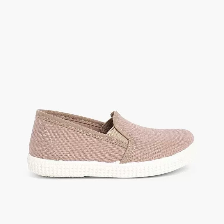 New Canvas Plimsoll With Elastic Girls Trainers