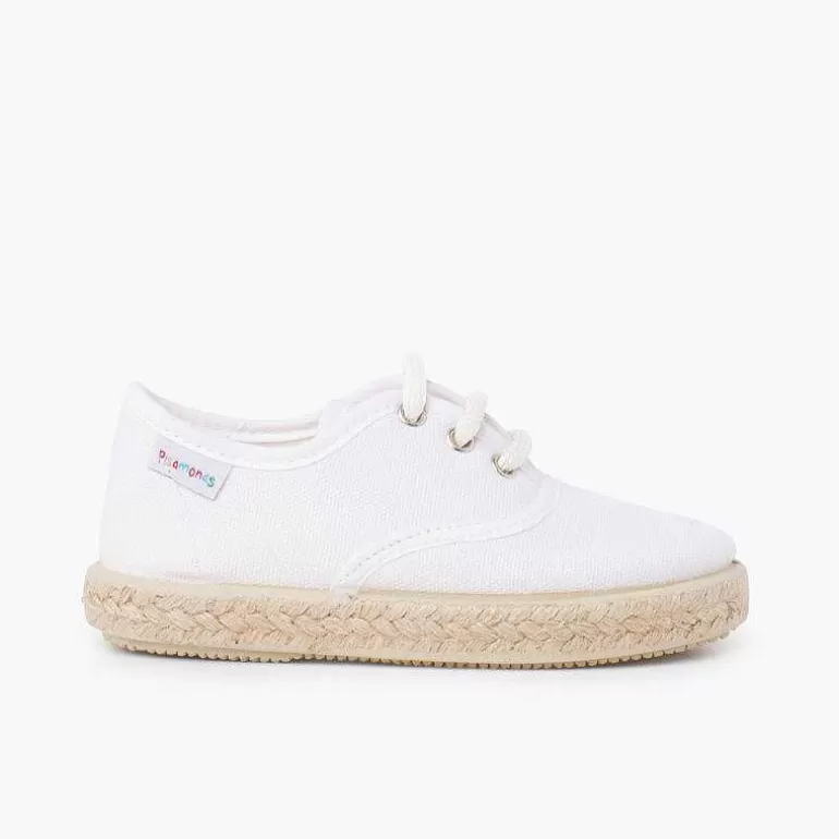 Online Canvas Trainers With Espadrilles Laces And Sole Girls Espadrilles