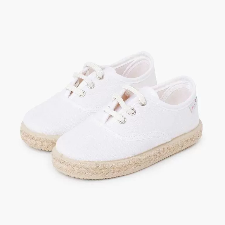 Online Canvas Trainers With Espadrilles Laces And Sole Girls Espadrilles