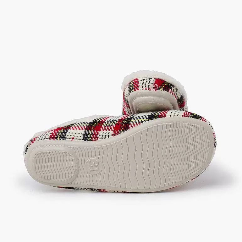 Store Checked Pure Wool Slippers Girls Slippers