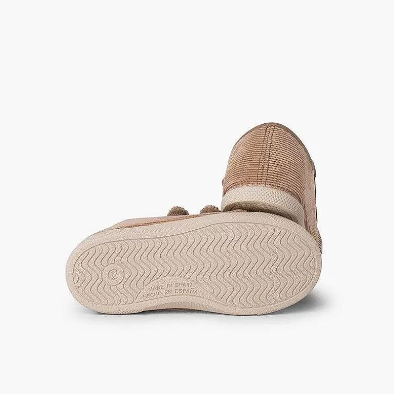 Sale Corduroy Trainers With Rubber Toe And Double Closure Girls Trainers