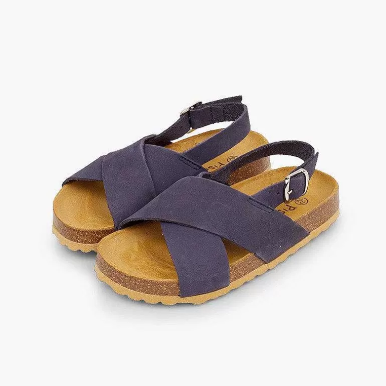 Clearance Cross Strap Sandals In Nubuck For Kids Girls Sandals