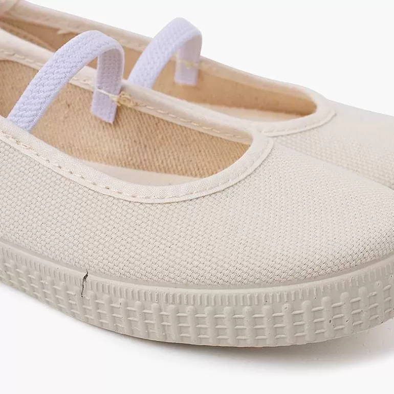 Best Sale Eco Canvas Ballet Pumps With Elastic Strap And Trainers Outsole Girls Ballet Pumps And Flats