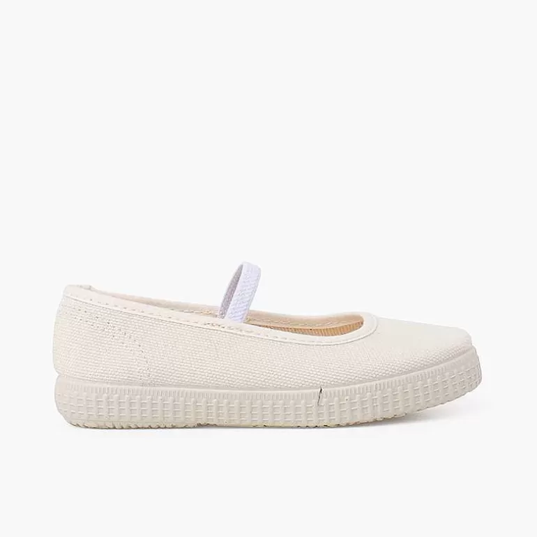 Best Sale Eco Canvas Ballet Pumps With Elastic Strap And Trainers Outsole Girls Ballet Pumps And Flats
