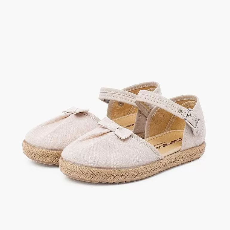 Clearance Espadrilles With Bow And Gathered Instep Girls Sandals