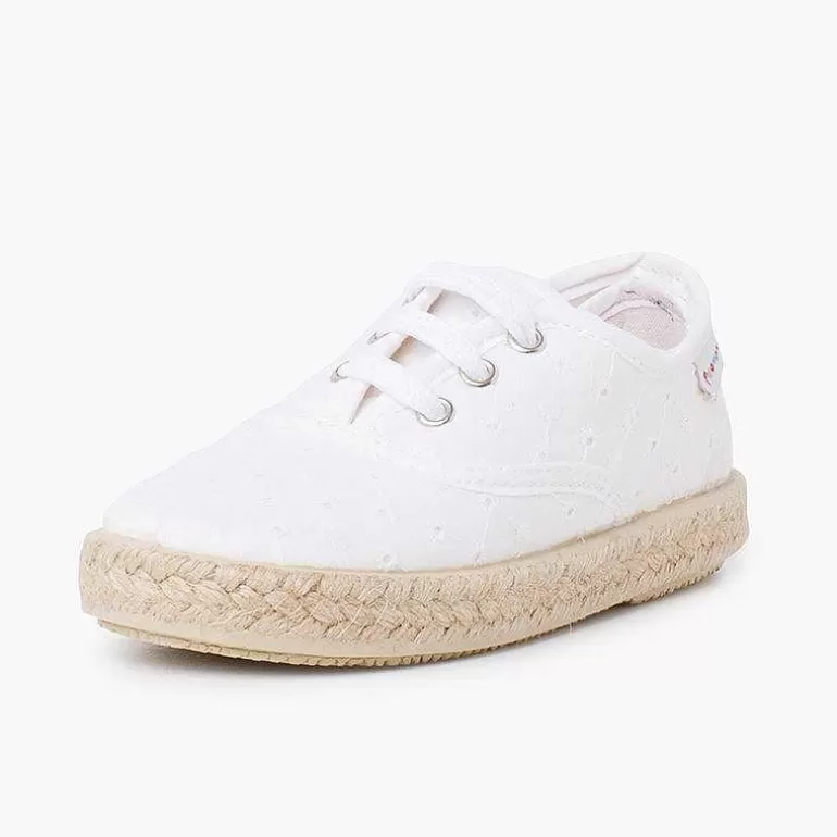 Flash Sale Espadrille-Type Trainers Swiss Embroidered Fabric Girls Espadrilles
