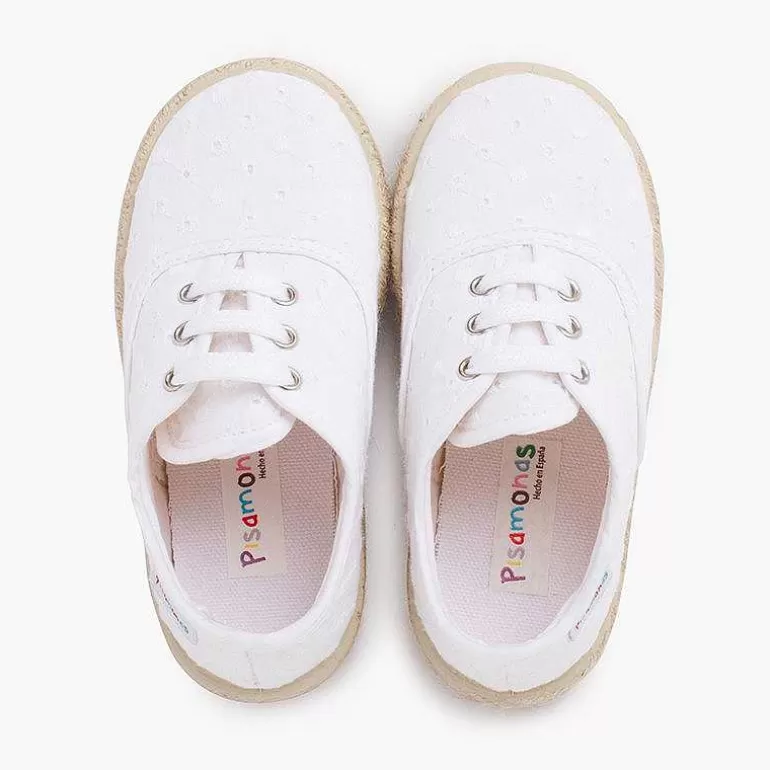 Flash Sale Espadrille-Type Trainers Swiss Embroidered Fabric Girls Espadrilles