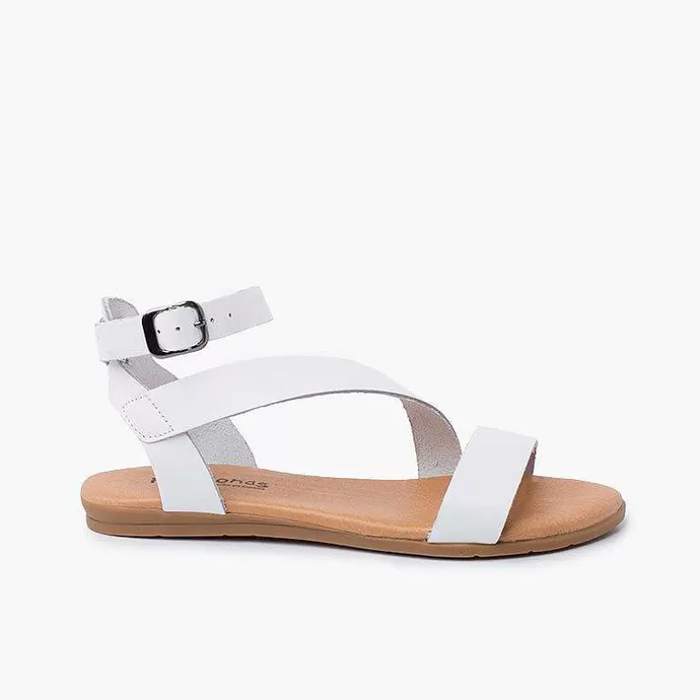 Shop Girl And Woman Leather Sandal Cross Strap Bracelet Buckle Girls Sandals