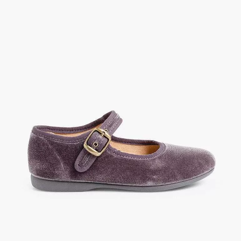 Cheap Girls Buckle Up Velvet Mary Janes Girls Mary Janes