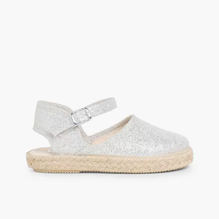 Discount Girls Glitter Buckle Up Espadrille Wedge Girls Espadrilles