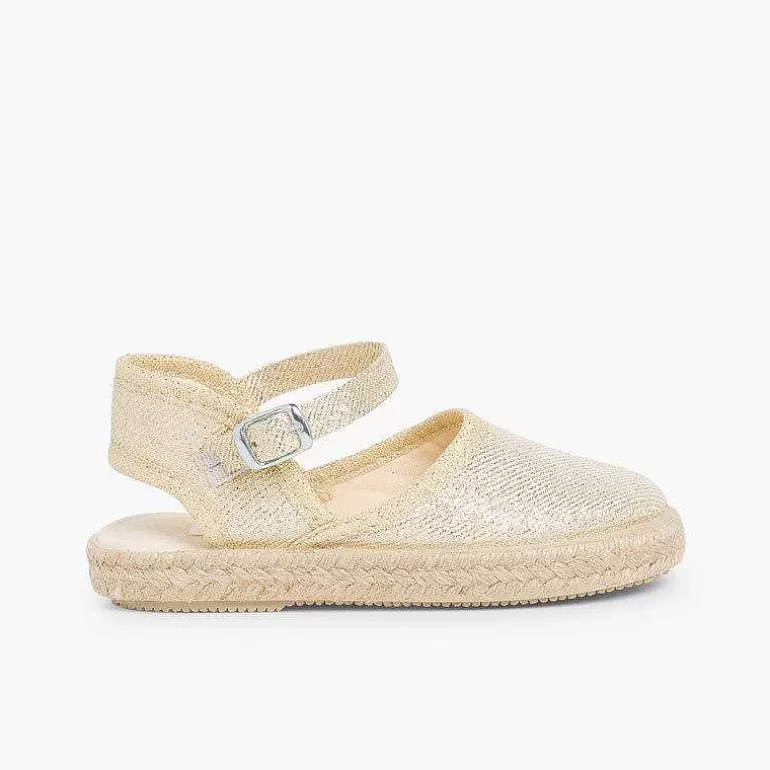 Discount Girls Glitter Buckle Up Espadrille Wedge Girls Espadrilles