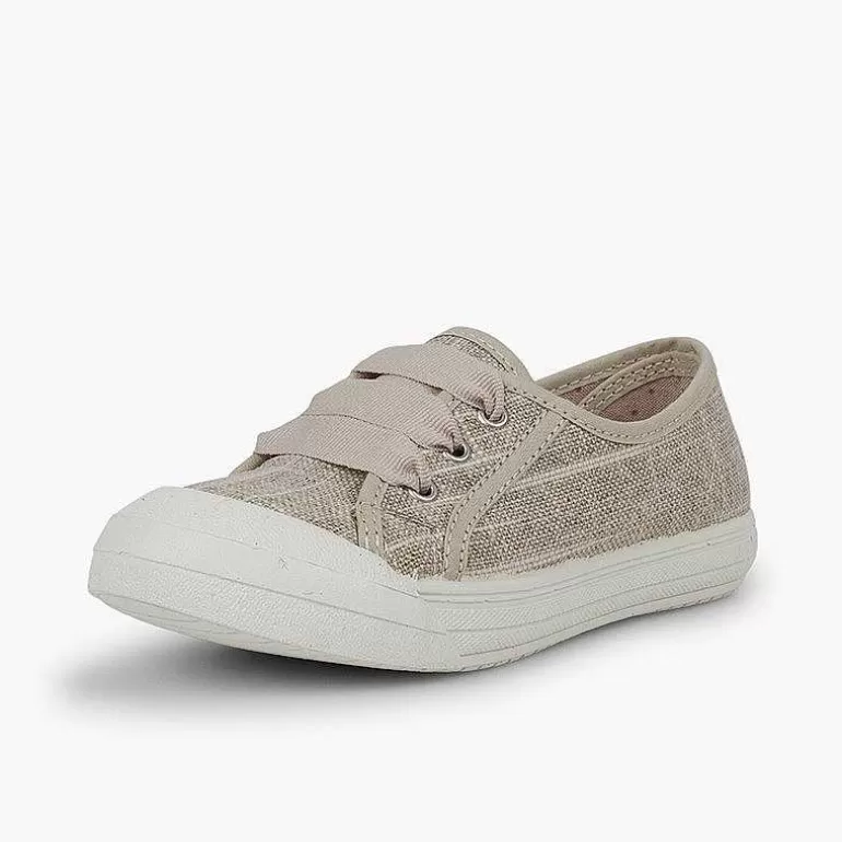 Hot Girls' Glittery Linen Trainers Girls Trainers