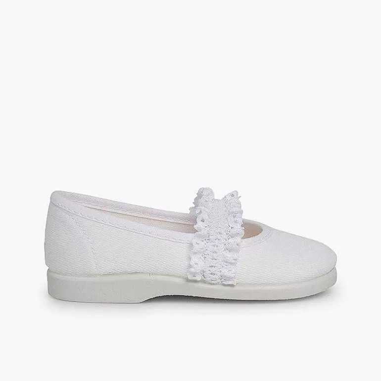 Sale Girls' Mary Janes With Elasticated Lace Strap Girls Mary Janes