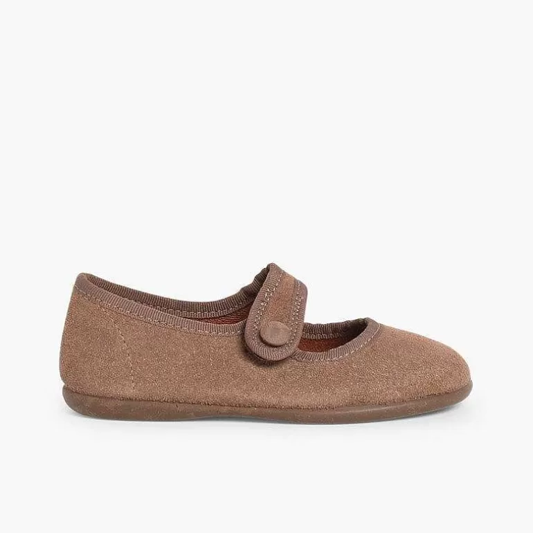 Flash Sale Girls Suede Loop Fasteners Mary Jane Shoes Girls Mary Janes