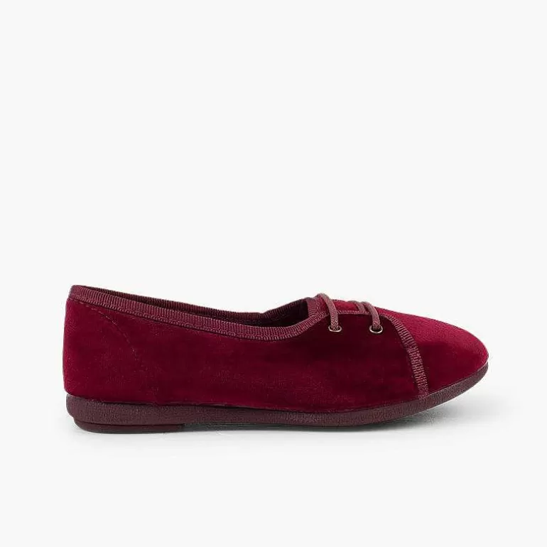 Clearance Girls Velvet Court-Style Bluchers Girls Brogues And Bluchers