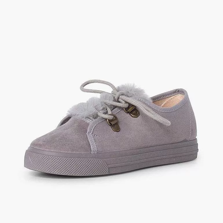 Best Girl'S Wide Sole Sneakers Faux Fur Girls Trainers