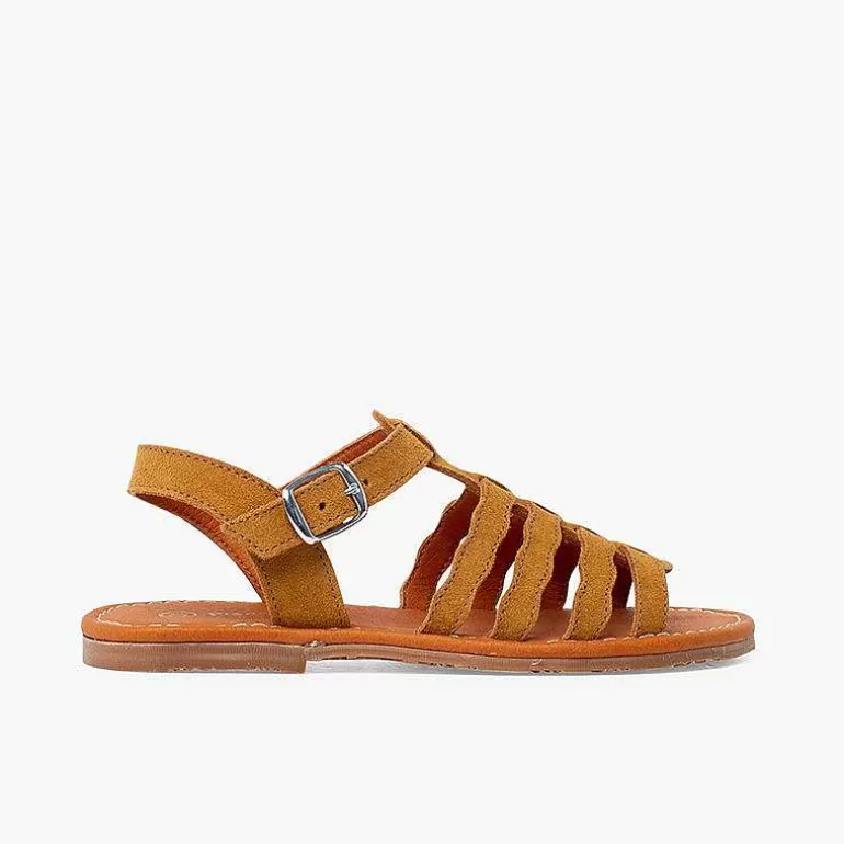 New Gladiator Suede Sandals With Buckle Closure Girls Sandals