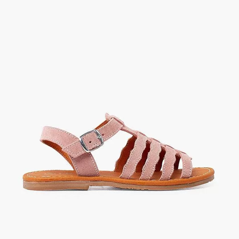 New Gladiator Suede Sandals With Buckle Closure Girls Sandals