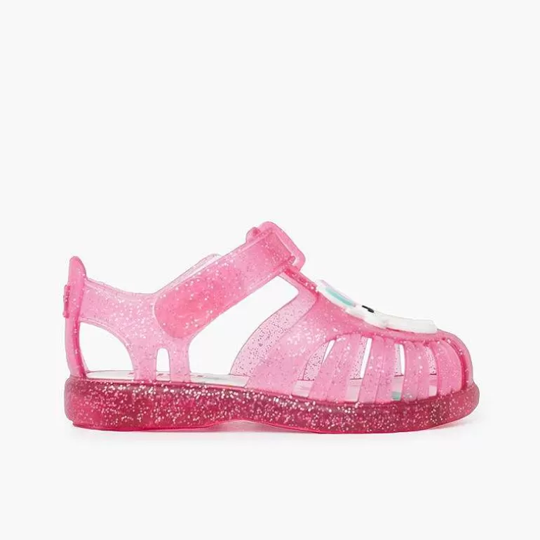 Store Glitter Unicorn Sandals Adhesive Strip Girls Jelly Sandals And Beachwear