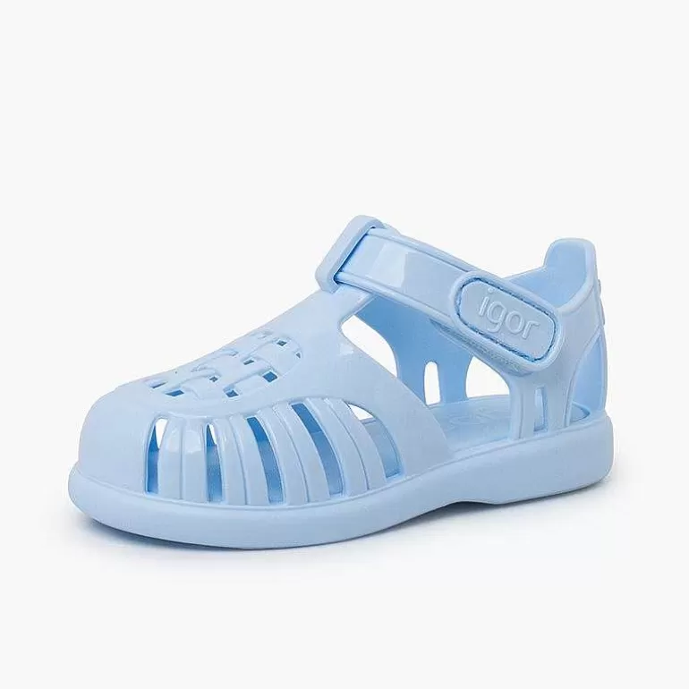 Outlet Glossy Jelly Sandals Adhesive Strap Girls Jelly Sandals And Beachwear