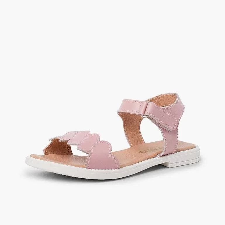 New Heart Strap Leather Sandal Girls Sandals