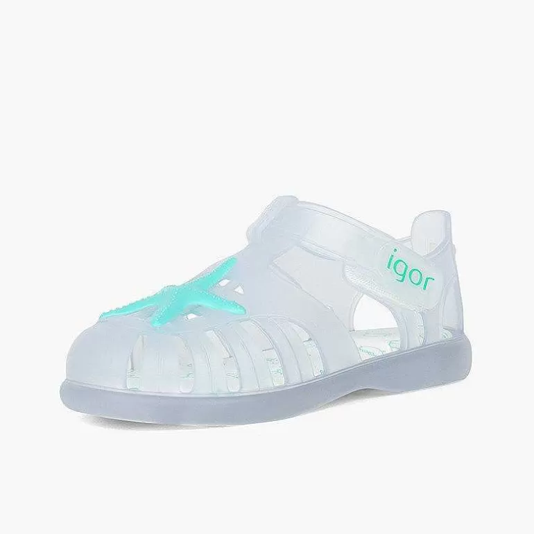 Best Sale Jelly Shoes With Loop Fasteners And A Starfish Girls Jelly Sandals And Beachwear