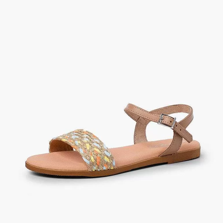 Discount Jute Braided Strap Sandal With Buckle Closure Girls Sandals