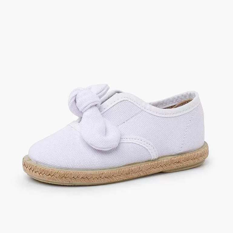 Hot Jute Sole Bow Trainers Girls Espadrilles