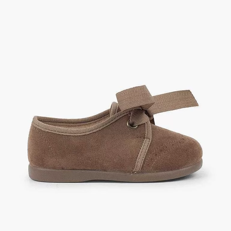 Best Kids Blucher-Style Shoe With Bow And Broguing Girls Brogues And Bluchers