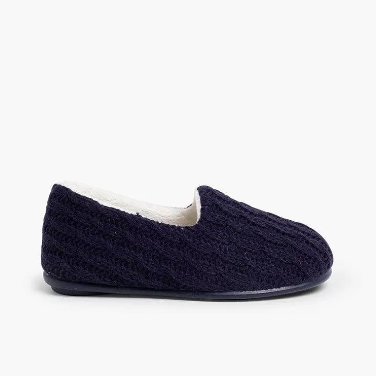 Cheap Kids Cable Knit Slippers Girls Slippers