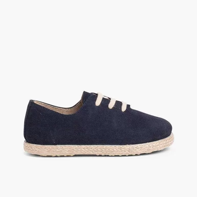 Shop Kids Lace-Up Suede And Jute Trainers Girls Trainers