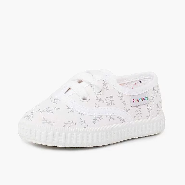 Shop Kids Patterned Canvas Trainers Girls Trainers