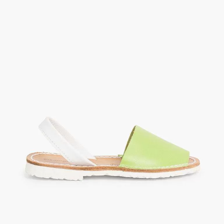 Hot Kids Two-Tone Nappa Menorcan Sandals - Special Edition White Sole Women Avarcas Menorcan Sandals