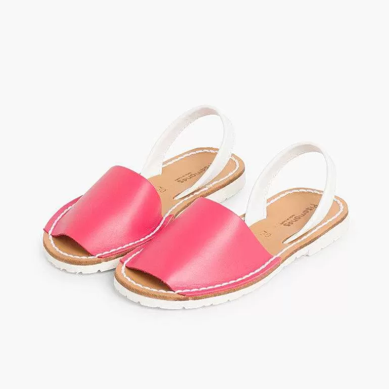 Hot Kids Two-Tone Nappa Menorcan Sandals - Special Edition White Sole Women Avarcas Menorcan Sandals