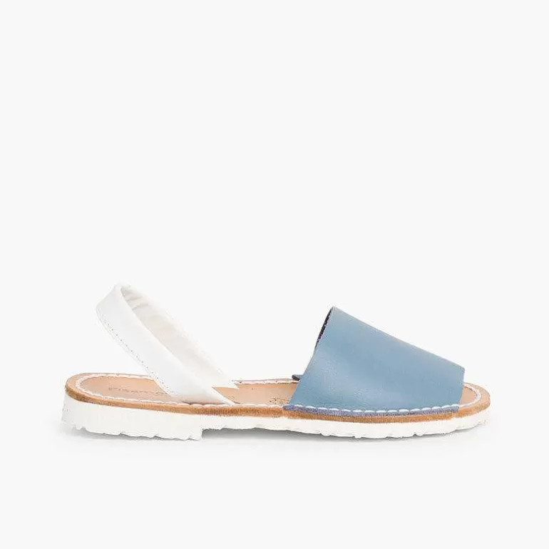 Hot Kids Two-Tone Nappa Menorcan Sandals - Special Edition White Sole Women Avarcas Menorcan Sandals