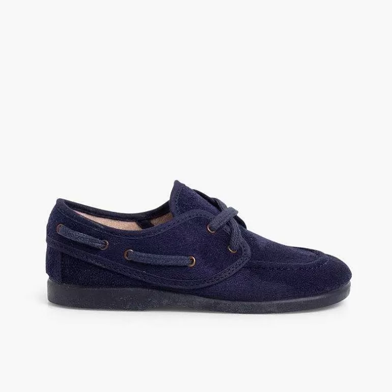 Outlet Lace-Up Faux Suede Boat Shoes Boys Boat Shoes