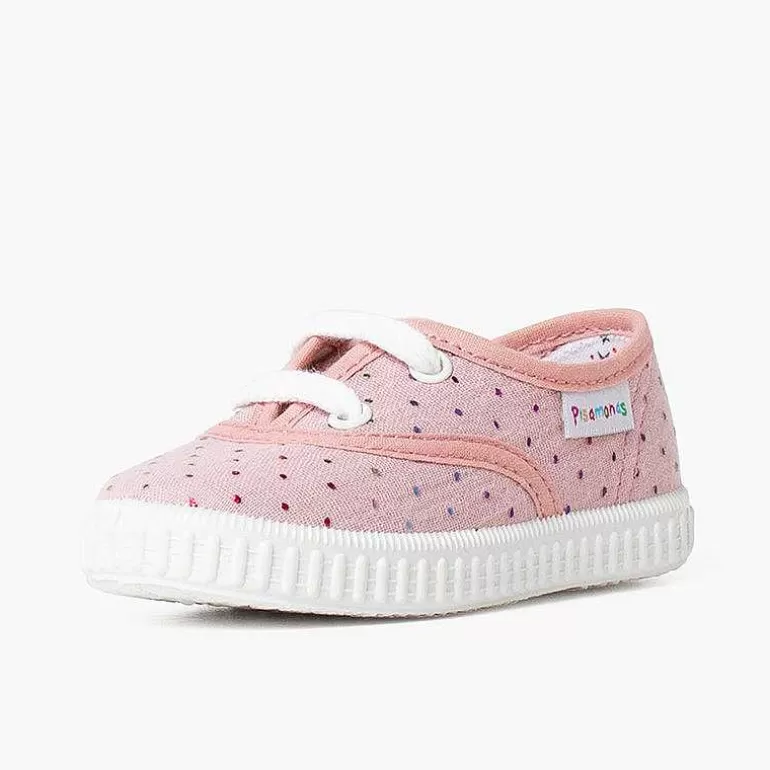 Clearance Lace-Up Trainers With Metallic Dots Girls Trainers