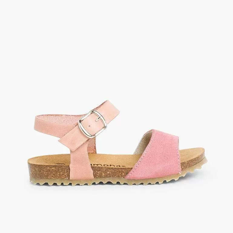 New Leather And Suede Sandals With Buckles Girls Sandals