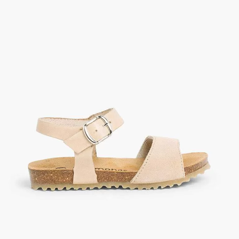 New Leather And Suede Sandals With Buckles Girls Sandals